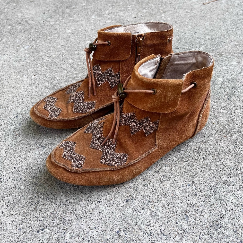 House of Harlow 1960 Tan Suede Mocassin Bootie